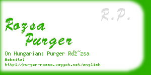 rozsa purger business card